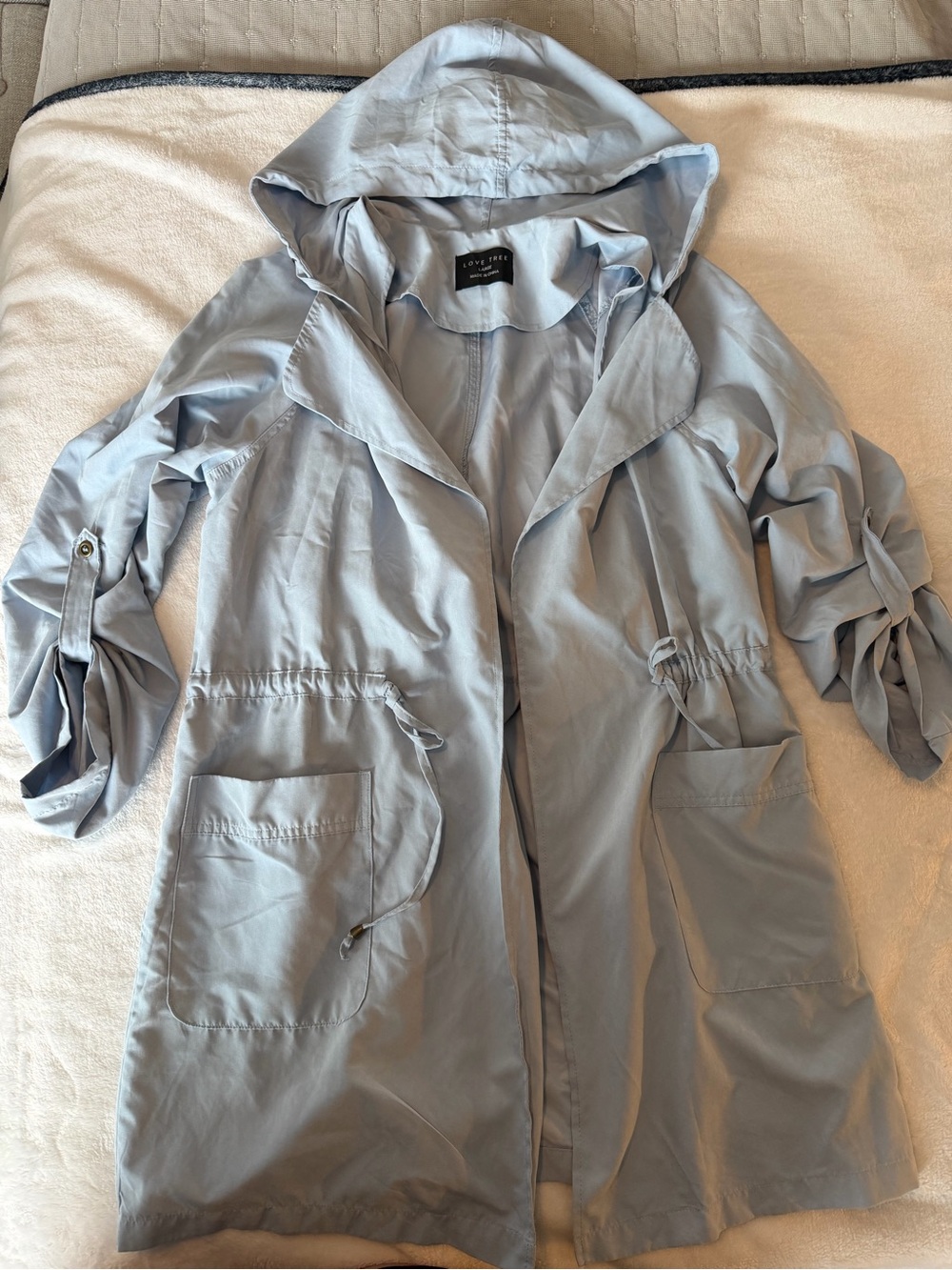 Love Tree Light Blue Drawstring Utility Jacket for Women - Picture 3 of 11